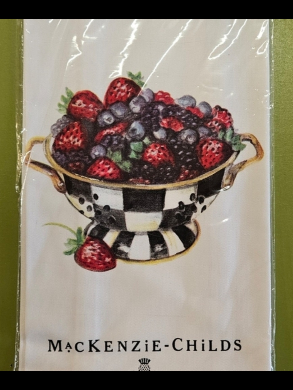 MacKenzie-Childs Black & White Check Fruit Bowl Kitchen Towel